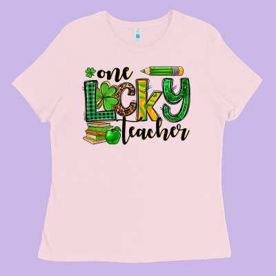 St. Patrick's One Lucky Teacher Ladies Tee Designed By Oliviacreatesart