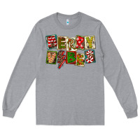 Heather Grey Merry Vibes Long Sleeve Tee - FaDigitalArtStudio