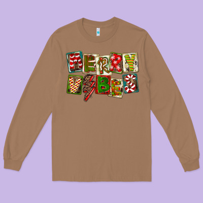Merry Vibes Long Sleeve Tee Designed By Fadigitalartstudio