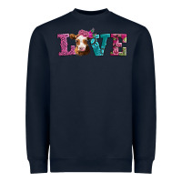 Navy love with guernsey cow Heavyweight Sweatshirt - AdoDesignShop