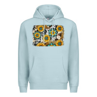 Blue Mist gemstone sunflower cowhide background Premium Hoodie - Jasminsmagicworld