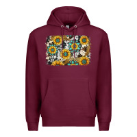 Burgundy gemstone sunflower cowhide background Premium Hoodie - Jasminsmagicworld