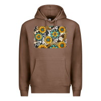 Chestnut gemstone sunflower cowhide background Premium Hoodie - Jasminsmagicworld