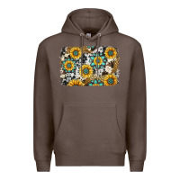 Coffee gemstone sunflower cowhide background Premium Hoodie - Jasminsmagicworld