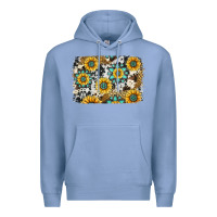 Colony Blue gemstone sunflower cowhide background Premium Hoodie - Jasminsmagicworld