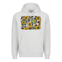 Dove Grey gemstone sunflower cowhide background Premium Hoodie - Jasminsmagicworld