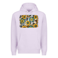 Lilac gemstone sunflower cowhide background Premium Hoodie - Jasminsmagicworld