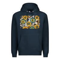 Navy gemstone sunflower cowhide background Premium Hoodie - Jasminsmagicworld