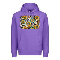 Purple gemstone sunflower cowhide background Premium Hoodie - Jasminsmagicworld
