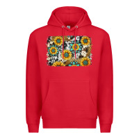 Red gemstone sunflower cowhide background Premium Hoodie - Jasminsmagicworld