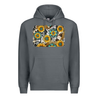 Rock gemstone sunflower cowhide background Premium Hoodie - Jasminsmagicworld