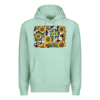 Seafoam gemstone sunflower cowhide background Premium Hoodie - Jasminsmagicworld