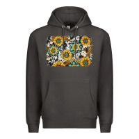Smoke gemstone sunflower cowhide background Premium Hoodie - Jasminsmagicworld