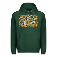 Sports Green gemstone sunflower cowhide background Premium Hoodie - Jasminsmagicworld