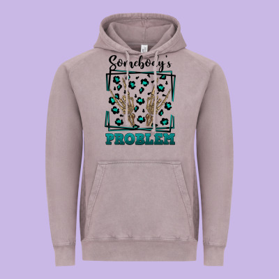 Somebody's Problem Hand Skeleton Vintage Hoodie Designed By Fadigitalartstudio
