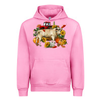 Fuchsia Pink Fall charolais bull Urban Hoodie - RanaPortraitStore