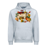 Heather Grey Fall charolais bull Urban Hoodie - RanaPortraitStore