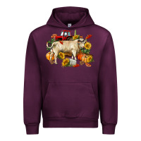 Mauve Wine Fall charolais bull Urban Hoodie - RanaPortraitStore