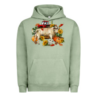 Pigment Oil Green Fall charolais bull Urban Hoodie - RanaPortraitStore