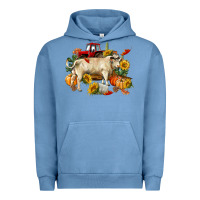Pigment Pebble Blue Fall charolais bull Urban Hoodie - RanaPortraitStore