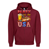 Burgundy party in the usa Zipper Hoodie - AdoDesignShop