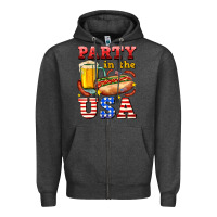 Charcoal Heather party in the usa Zipper Hoodie - AdoDesignShop