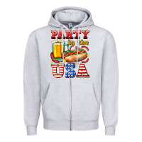 Heather Grey party in the usa Zipper Hoodie - AdoDesignShop