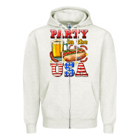 Oatmeal Heather party in the usa Zipper Hoodie - AdoDesignShop