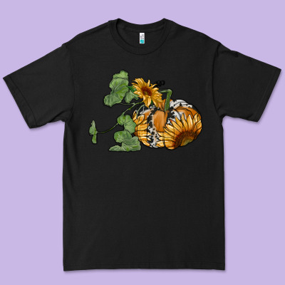 Sunflower Pumpkin Premium Tee Designed By Ranaportraitstore