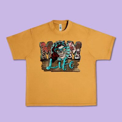 Mom Life Skull Mother's Day Urban Heavy Tee Designed By Fadigitalartstudio