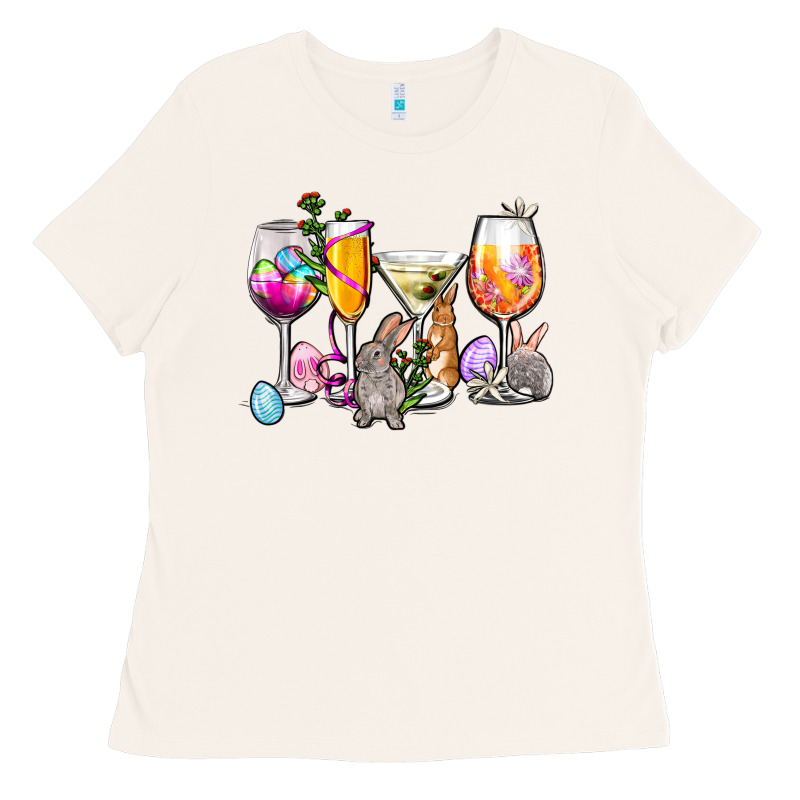 Easter Wine Glasses Ladies Tee by OliviaCreatesArt | Teevron
