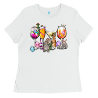 White Easter wine glasses Ladies Tee - OliviaCreatesArt