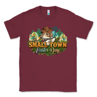 Burgundy Small town Easter Day Classic Tee - HowdyJamesFarm