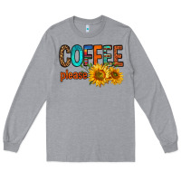 Heather Grey coffee please western doodle letters Long Sleeve Tee - FaDigitalArtStudio