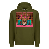 Army Green Western Cat Mom Premium Hoodie - LillyAllenDesigns