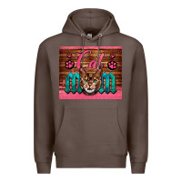 Coffee Western Cat Mom Premium Hoodie - LillyAllenDesigns