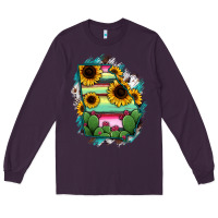 Plum Georgia Map Sunflower Cactus Serape Long Sleeve Tee - RanaPortraitStore