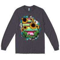 Smoke Georgia Map Sunflower Cactus Serape Long Sleeve Tee - RanaPortraitStore