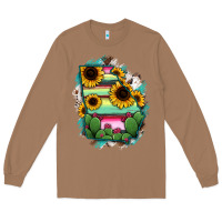 Toasted Coconut Georgia Map Sunflower Cactus Serape Long Sleeve Tee - RanaPortraitStore