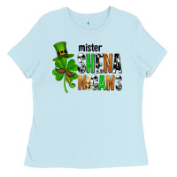 Baby Blue St. Patrick's Mister shenanigans Ladies Tee - OliviaCreatesArt