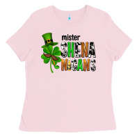 Bubblegum Pink St. Patrick's Mister shenanigans Ladies Tee - OliviaCreatesArt