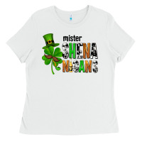 White St. Patrick's Mister shenanigans Ladies Tee - OliviaCreatesArt