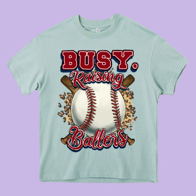 Busy Raising Ballers Heavy Core Tee Designed By Howdyjamesfarm