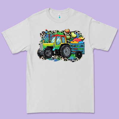 Autism Farm Tractor Premium Tee Designed By Cowgirlartshop