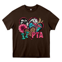 Chocolate Brown pta physical therapy assistant hearts Heavy Core Tee - Jasminsmagicworld