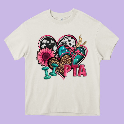 Pta Physical Therapy Assistant Hearts Heavy Core Tee Designed By Jasminsmagicworld