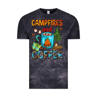 Cloud Black Campfires And Coffee Camping Coffee Vintage Tee - FaDigitalArtStudio