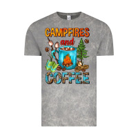 Cloud Rock Campfires And Coffee Camping Coffee Vintage Tee - FaDigitalArtStudio