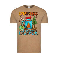 Vintage Coffee Campfires And Coffee Camping Coffee Vintage Tee - FaDigitalArtStudio