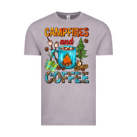 Vintage Zinc Campfires And Coffee Camping Coffee Vintage Tee - FaDigitalArtStudio